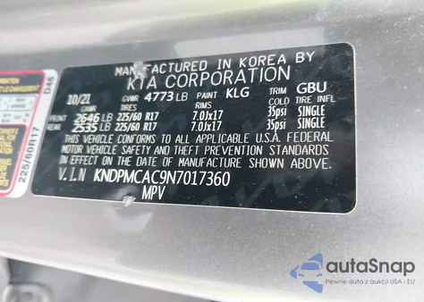 2022 Kia Sportage Lx z USA, uszkodzony, nr VIN KNDPMCAC9N7017360